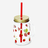 Jar 450Ml W Lid & Handle And Straw W Pri