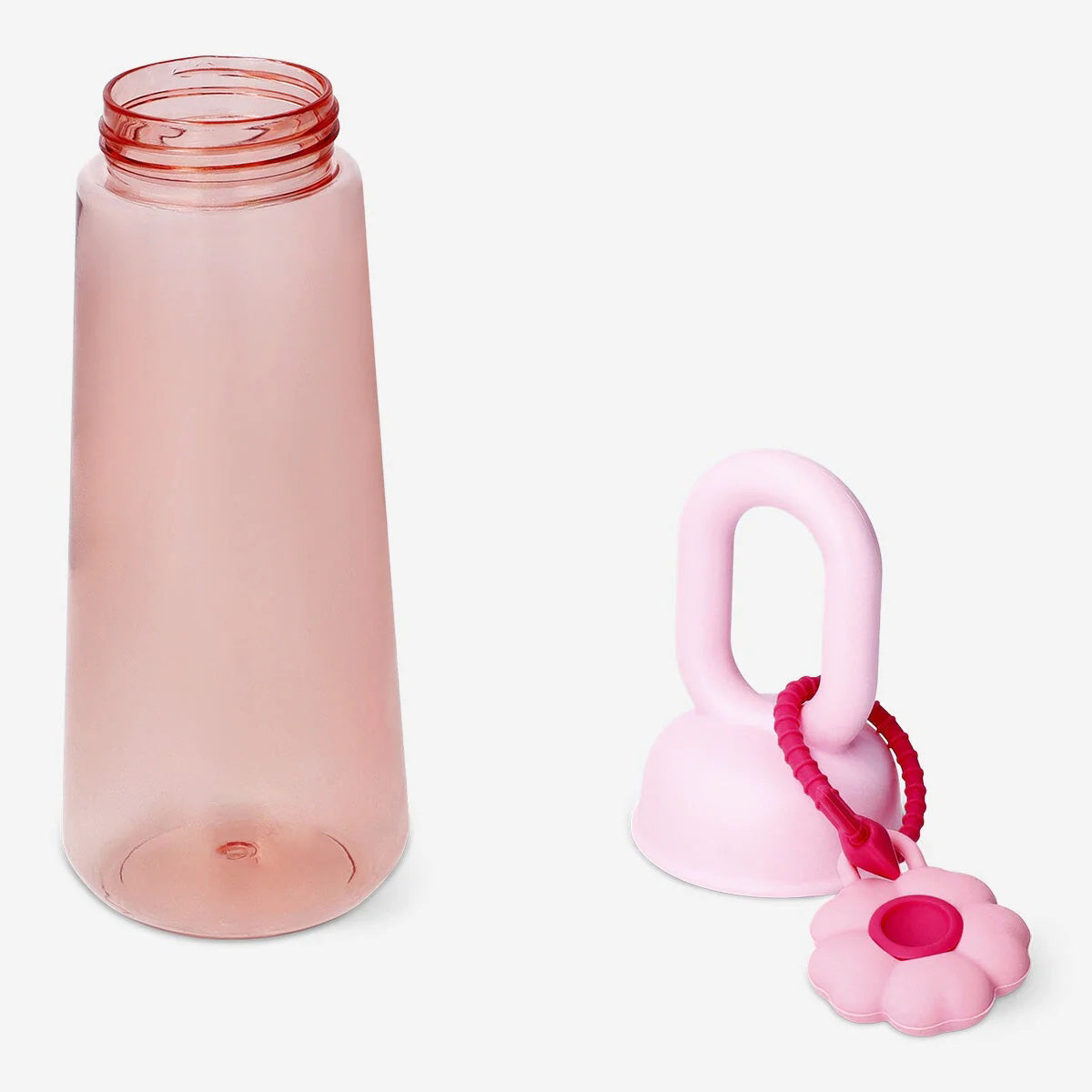 Bottle With Handle W Attaced Flower Pink