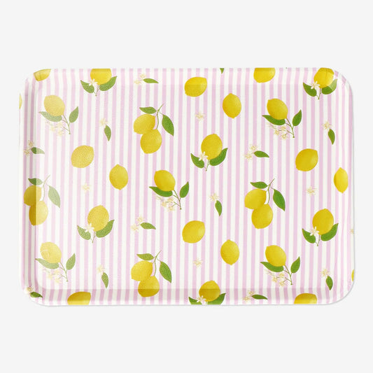 Tray Small With Striped Lemon Print 30,6