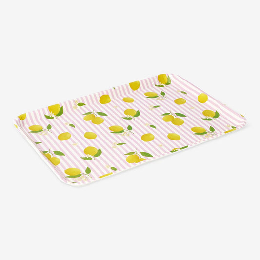 Tray Small With Striped Lemon Print 30,6