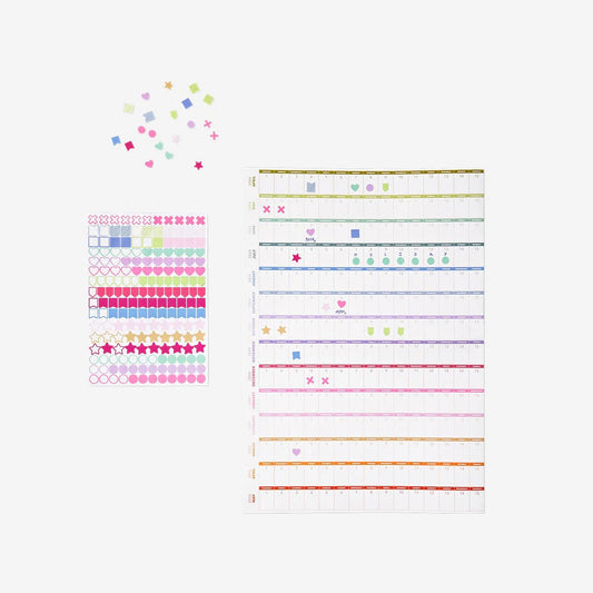 Calendar Wall W. Stickers A2 2025-2026