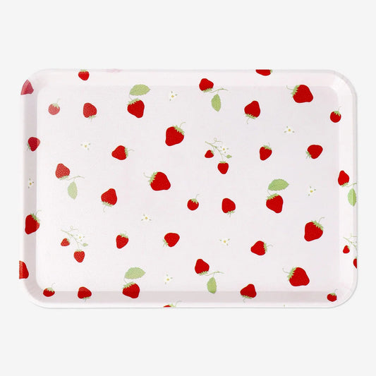 Tray Small With Strawberry Print 30,7X21