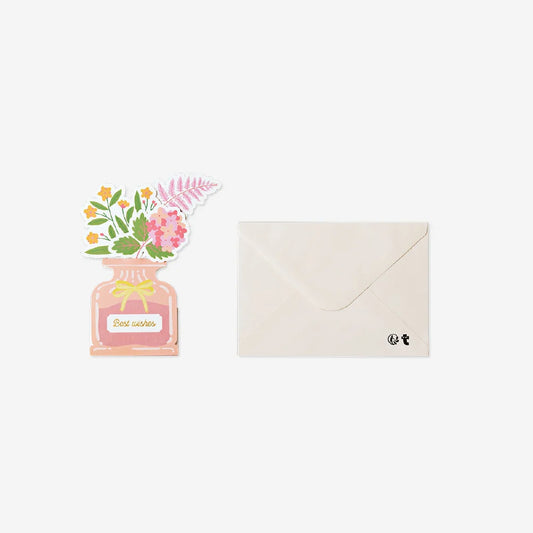 Card W Envelope Flower Vase Stand Up(In)