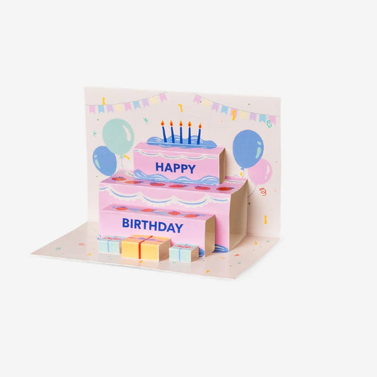 Card W Envelope Happy Bday Pop Up (In)