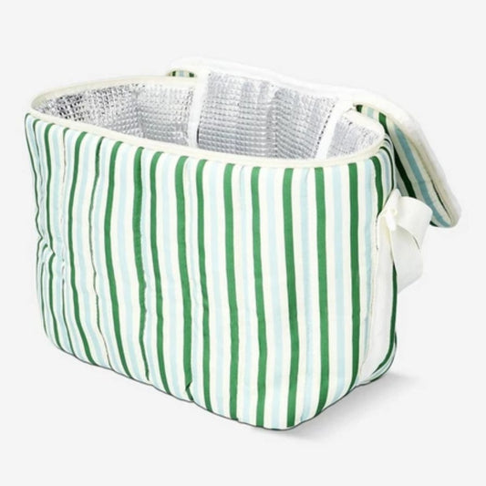 Cooler Bag Quilted Stripes Green