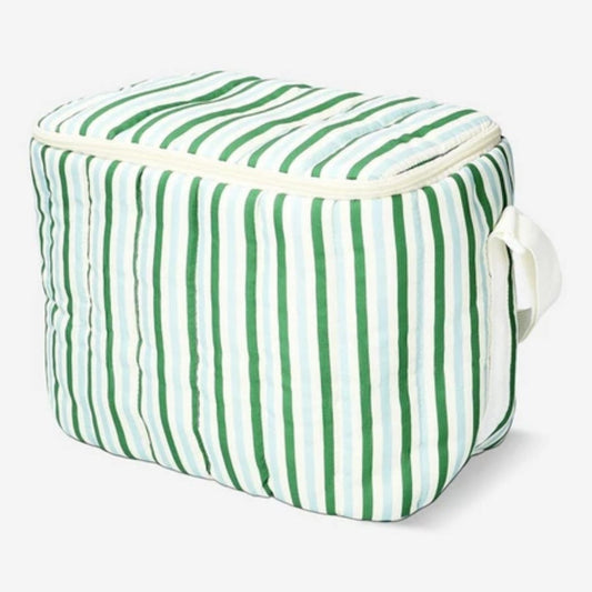 Cooler Bag Quilted Stripes Green