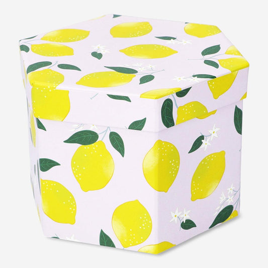 Box Paper Hexagon Shape Lemon Print