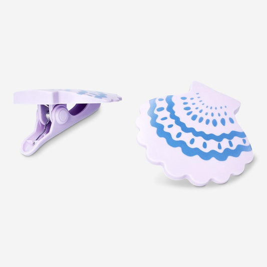 Towel Clips Clams Purple And Blue