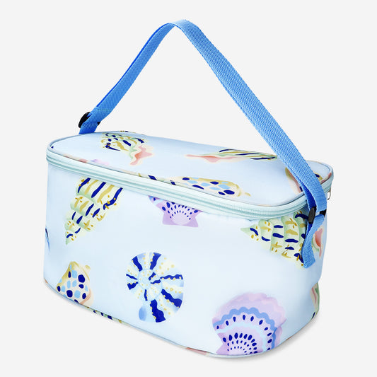 Cooler Bag with Long Carry Strap Spreckle Print Blue