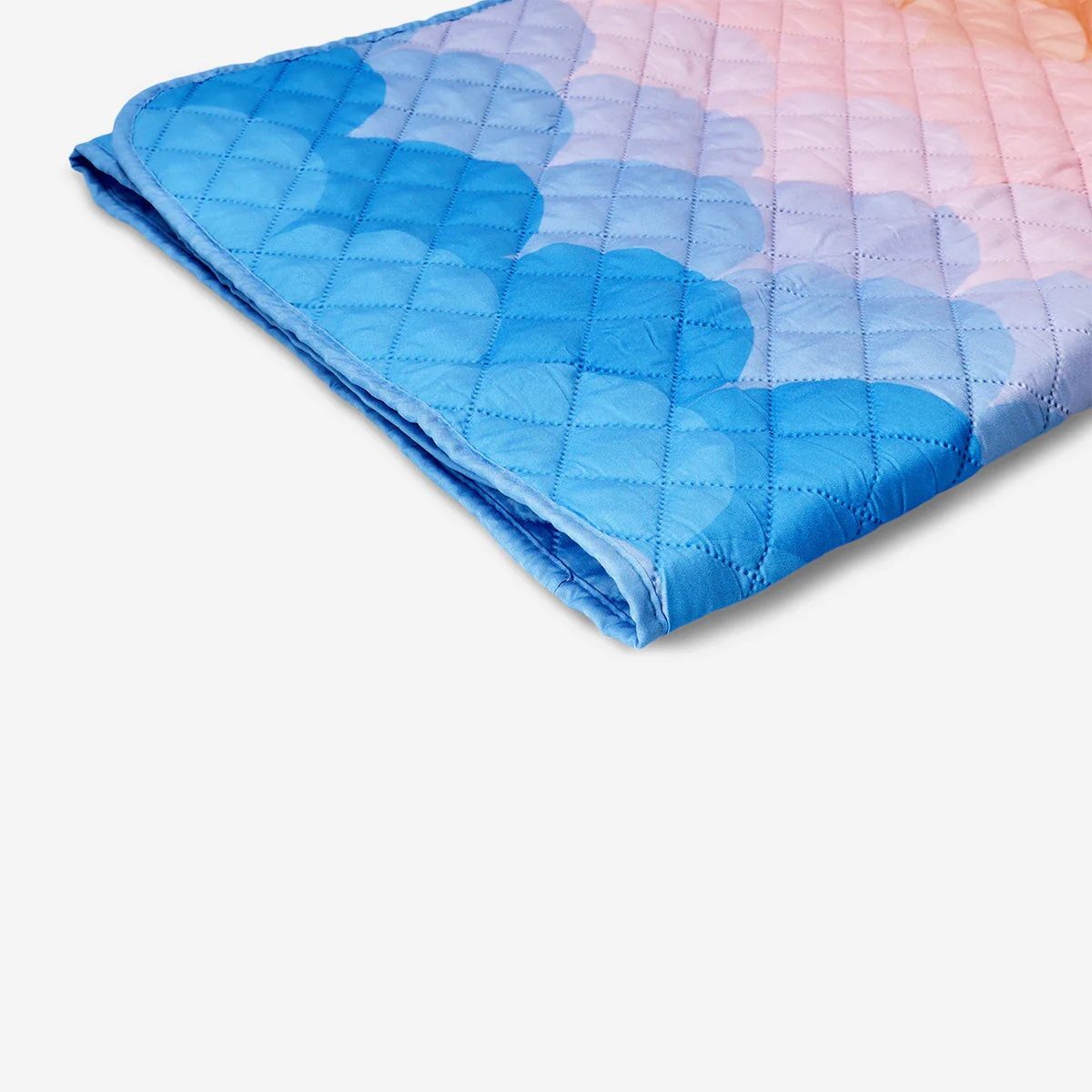 Blanket Quilt Polyester 170X130 Cm Scallop Pink/Blue