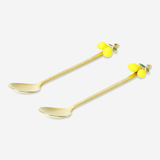 Spoon Desert Lemons Gold 2 Pcs