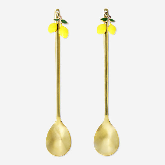 Spoon Desert Lemons Gold 2 Pcs