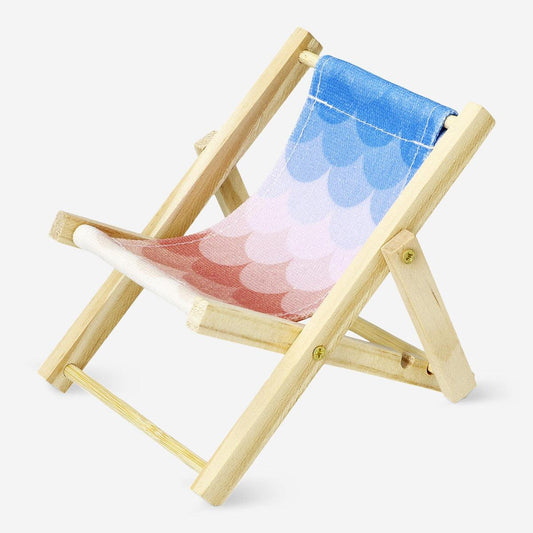 Beach Chair Miniature  Wood Fabric Print