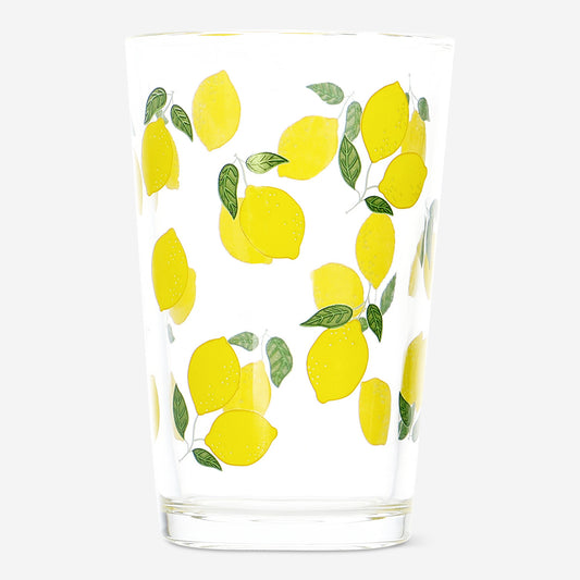 Glass Drinking 220Ml Lemons Yellowith