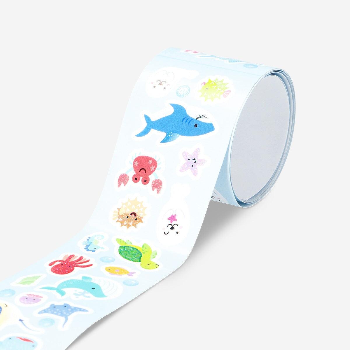 Animal Sticker Roll In Box Sea Creature