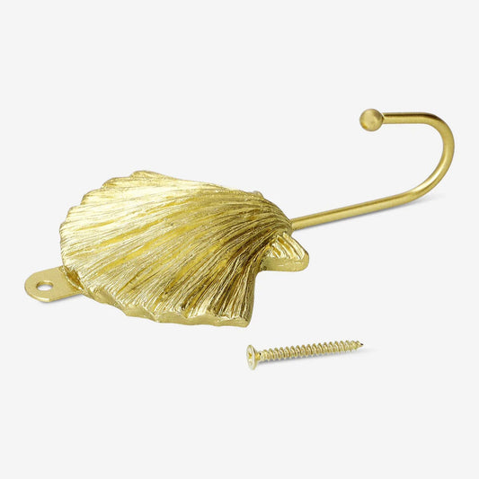 Hook For Wall Shell Brass Gold (In)