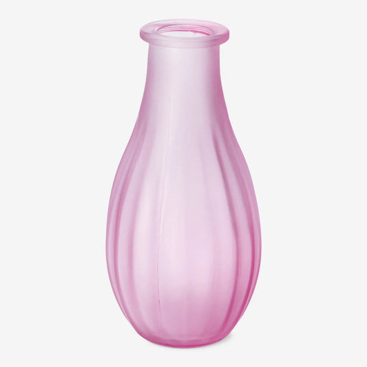 Vase Glass Small Frosted Pink