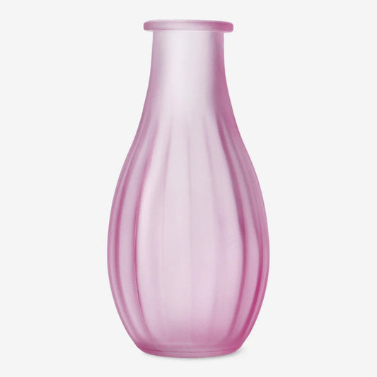Vase Glass Small Frosted Pink