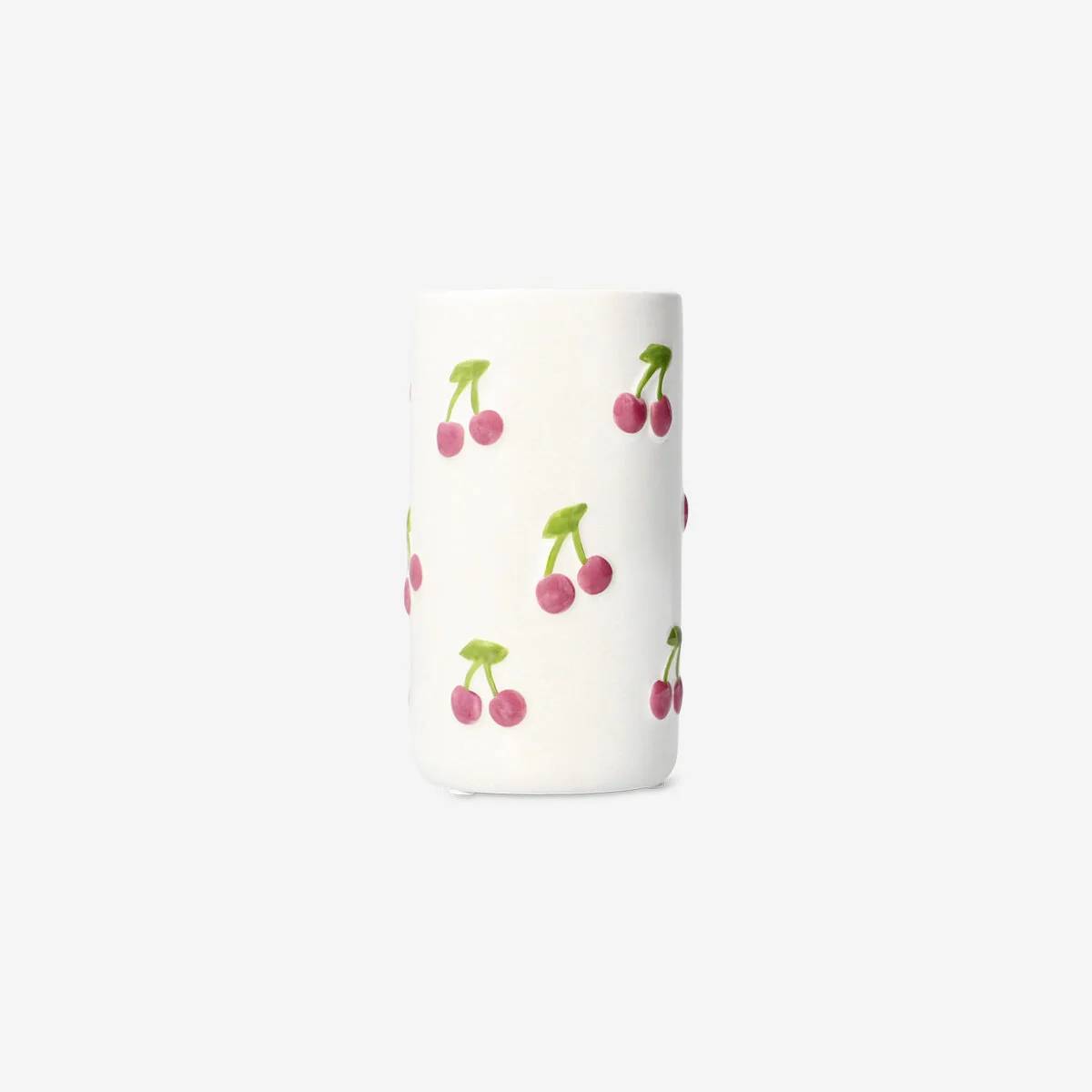 Vase With Embossed Cherries