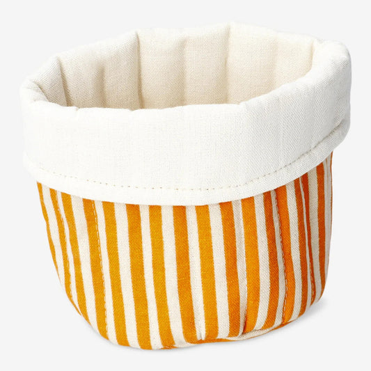 Basketround Fbric Strped Orange Smll(In)