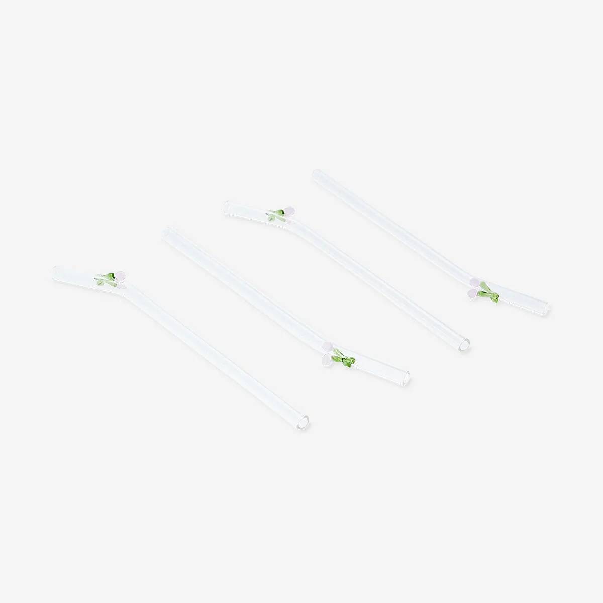Straw Glass 19Cm Cherry Embossed 4Pcs Se
