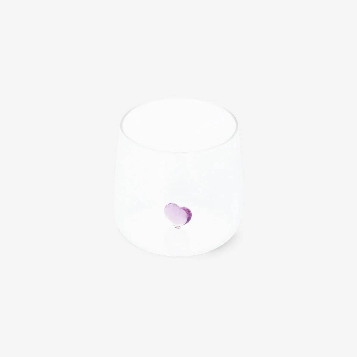 Drinking Glass With Embossed Heart Insid