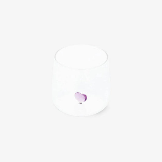 Drinking Glass With Embossed Heart Insid