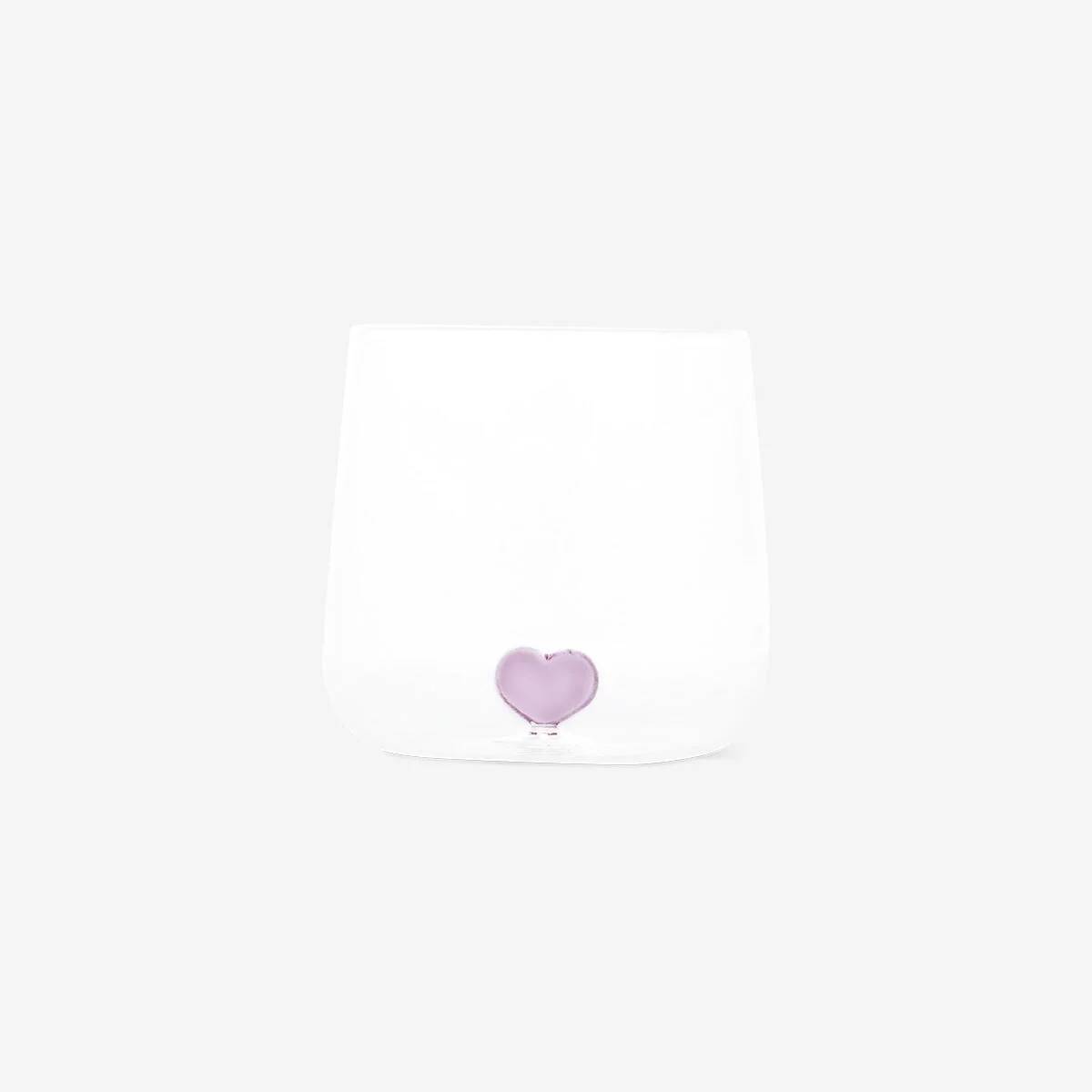 Drinking Glass With Embossed Heart Insid