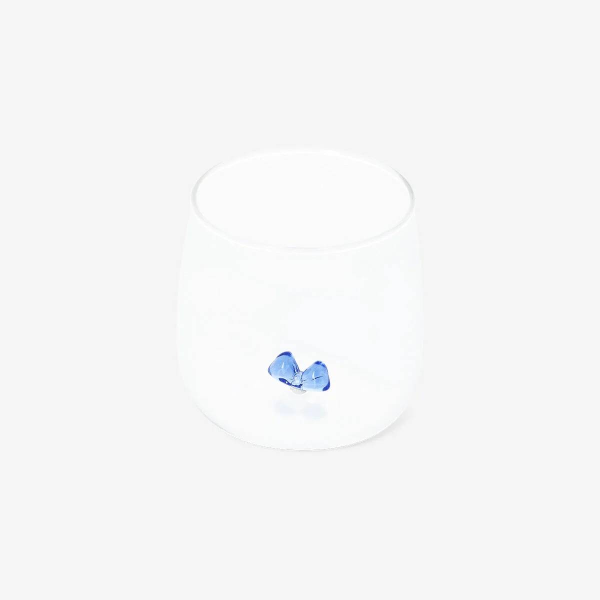 Drinking Glass With Embossed Bow Inside
