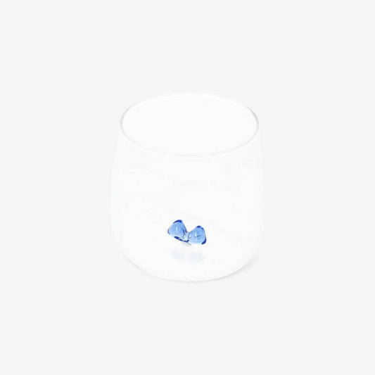 Drinking Glass With Embossed Bow Inside
