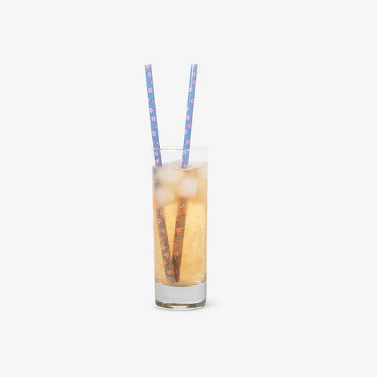 Straws With Pink Print 8Pc