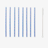 Straws With Pink Print 8Pc