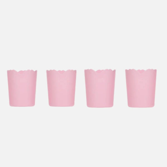 Cup Plastic Flower  4Pc