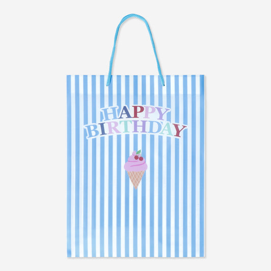 Shop Bag Striped With Icecream Print