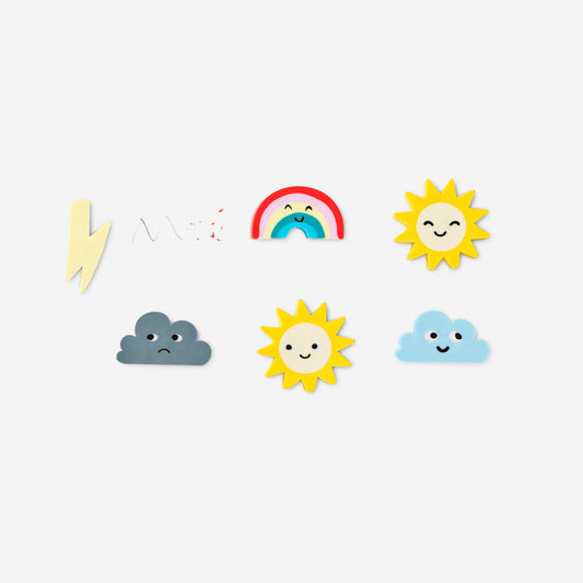 Erasers Sun, Cloud, Rainbow & Light 6Pcs