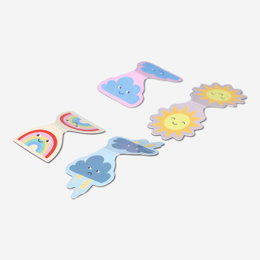 Bookmarks Sun,Rainbow,Lightng &Cloud 4Pc