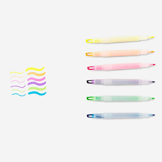 Highlighters Dual End Pastel 6 Pcs