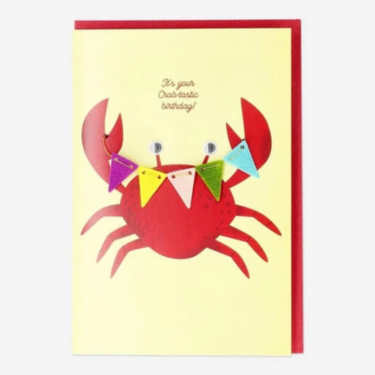 Card with Envelope Crab With Garland