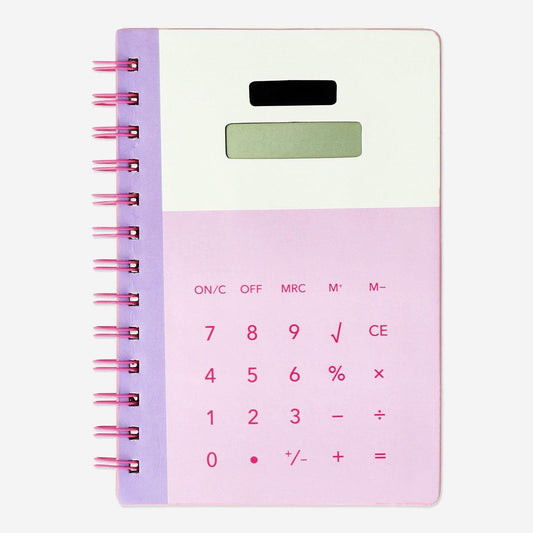 Notebook with Calculator Pink/Purple