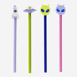 Pencils with Erasers Out Of This World 4 Pcs