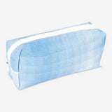 Pencil Case Cotton Canvas with Checks Blue