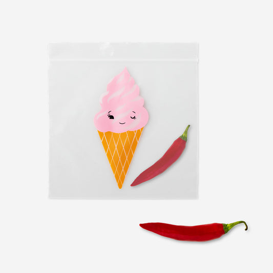 Zipper Lunch Bag 14 X 14.5 Cm 20 Pcs/Pk Ice Cream