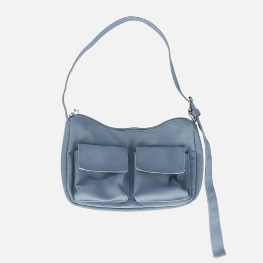 Shoulder Bag Blue W. Pockets