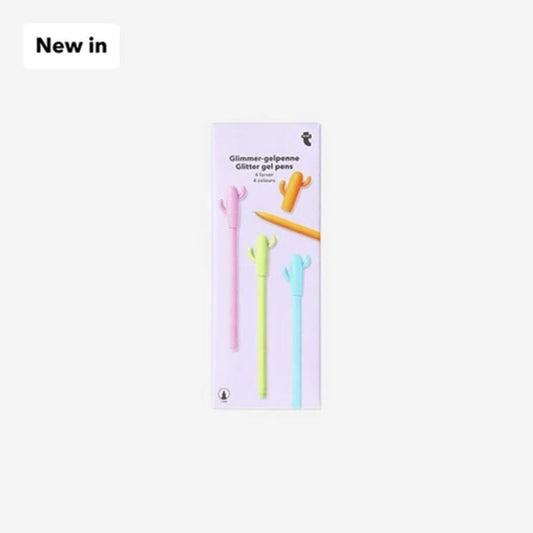 Pens Gel Glitter Cactus 4 Pcs