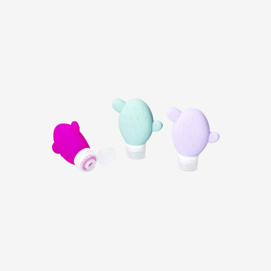 Travel Bottle Set Silicone Cactus 3Pcs 90Ml In Eva Bag