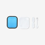 Lunch Box Collapsible W Spoon Fork Silicone 600Ml Blue