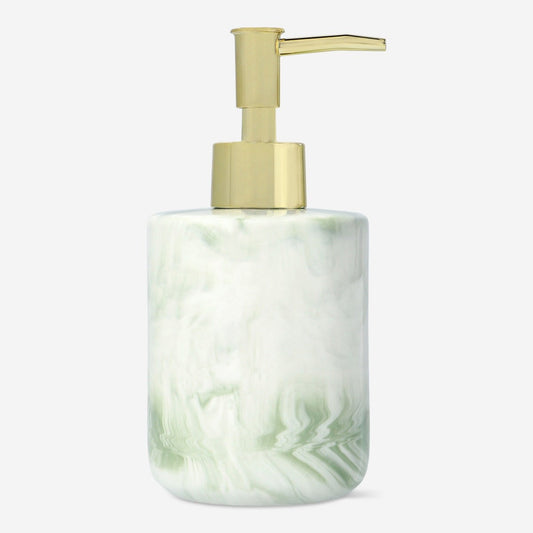 Soap Dispenser Gold Pump Marble Effect Green