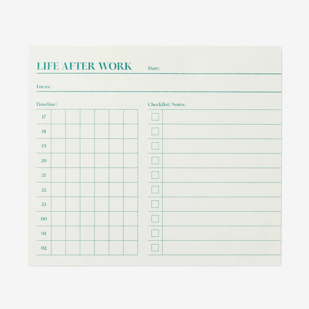 Planner Life After Work Notepad