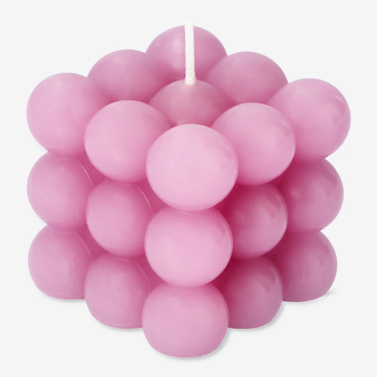 Candle Square Bubble 6X6X6 Cm Pink