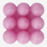 Candle Square Bubble 6X6X6 Cm Pink